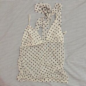 Zara Polka Dot Tank with Neck Scarf
